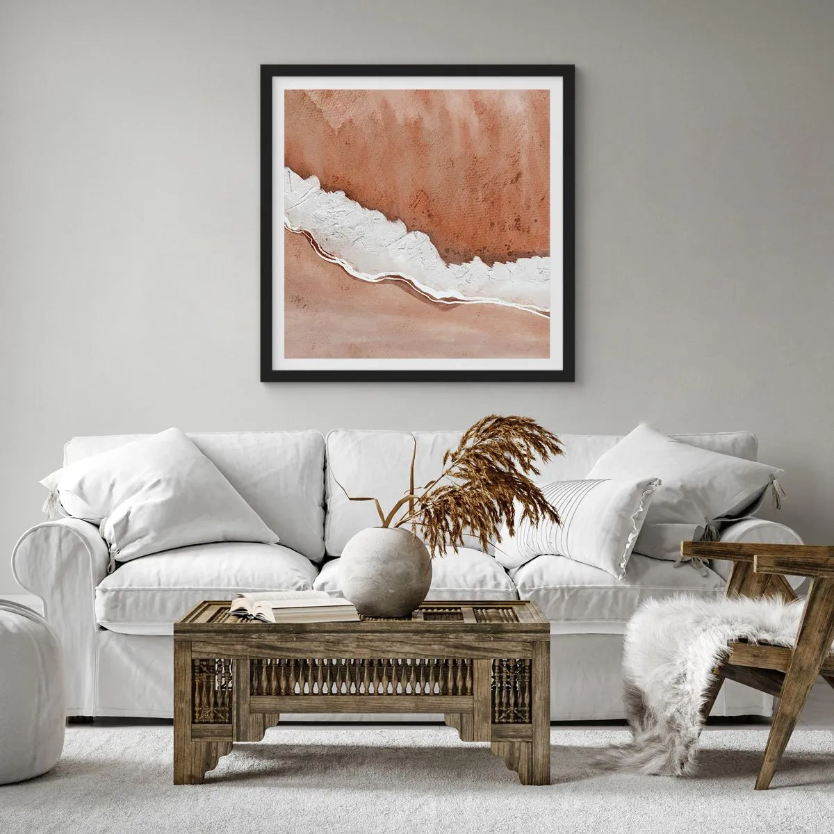 Poster in einem schwarzem Rahmen - In Farben der Erde - 30x30 cm