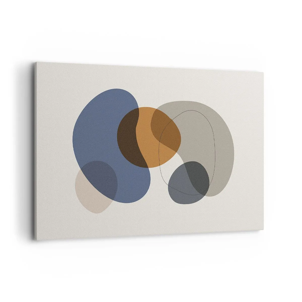 Bild auf Leinwand - Leinwandbild - Abstrakte bunte Formen in Blau- und Brauntönen - 120x80cm - Farbtropfen - Moderne Wanddekoration für Wohnzimmer und Schlafzimmer ARTTOR