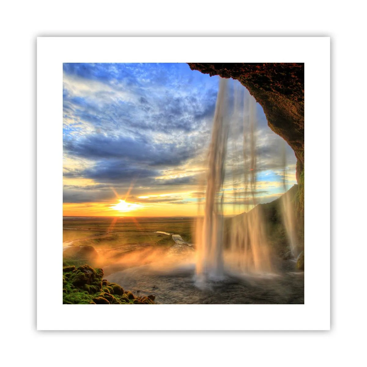 Poster - Die Welt hinter einem Schleier aus Tropfen - 40x40 cm