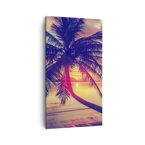 Bild auf Leinwand - Leinwandbild - Abend unter Palmen - 45x80 cm
