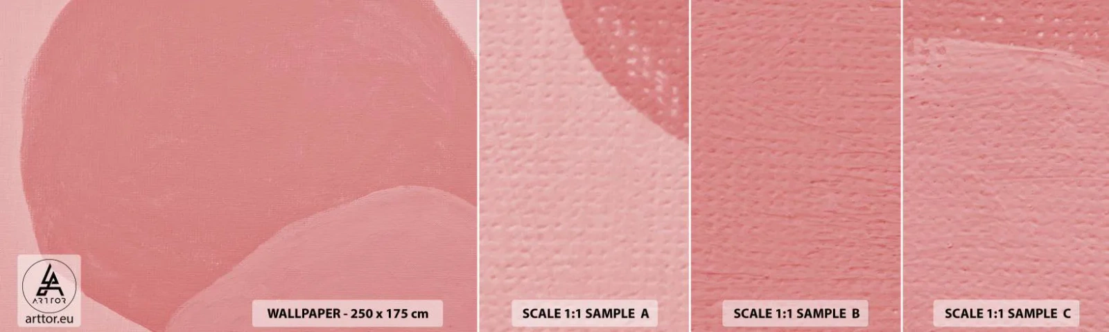 Fototapetenmuster Standard Eco - Organische Komposition in Rosa - Pastell, Formen, Minimalistisch - 100x30 cm