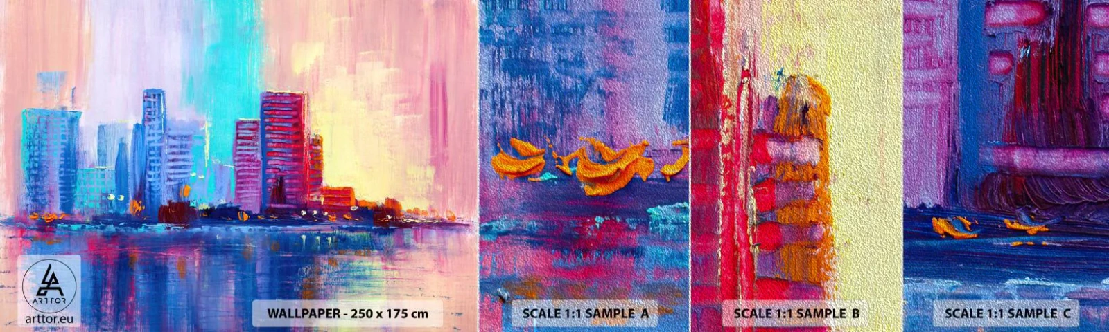 Fototapeten Muster Premium Sand - In Farben getaucht - Stadt, Die Architektur, Stück - 100x30 cm