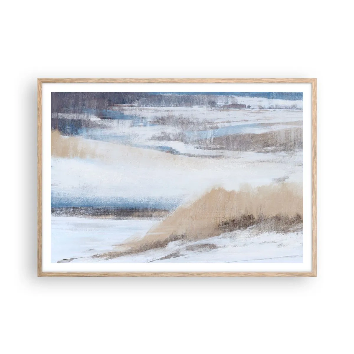 Poster in einem Rahmen aus heller Eiche - Winterkomposition - 100x70 cm