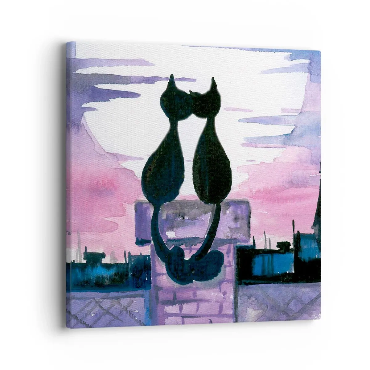 Bild auf Leinwand - Leinwandbild - Rendez-vous unter dem Mond - 40x40 cm