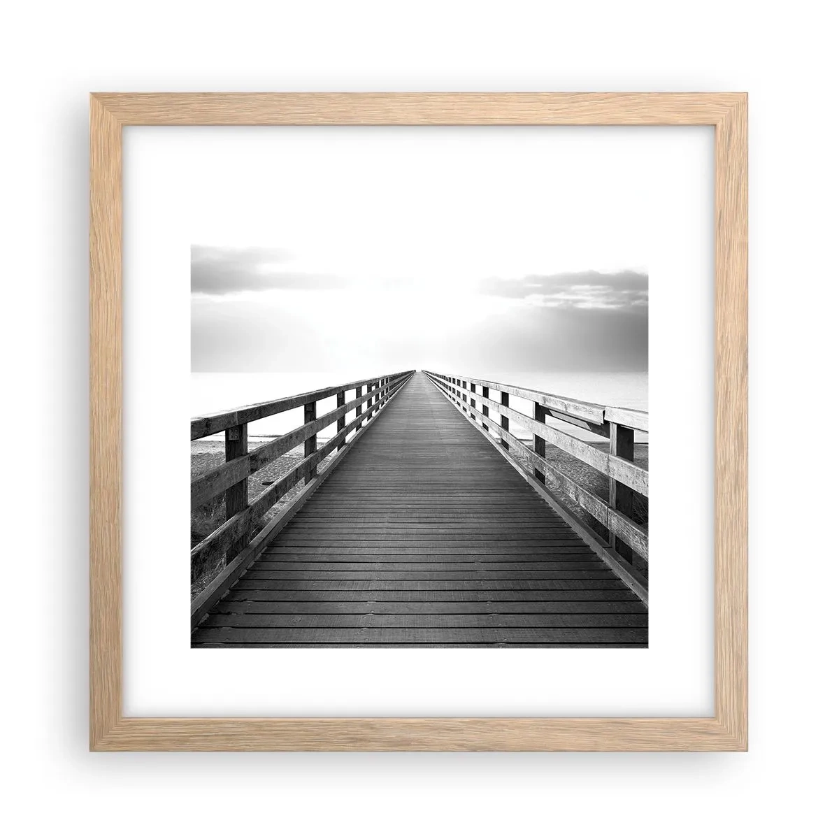 Poster in einem Rahmen aus heller Eiche - In die Ferne ... - 30x30 cm