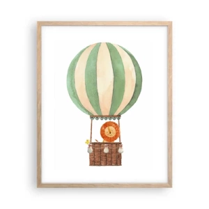 Poster in einem Rahmen aus heller Eiche - Leons Reisen - 40x50 cm