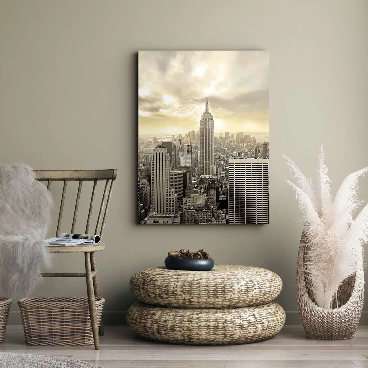 Bild auf Leinwand - Leinwandbild - New York aus Grau - 45x80 cm