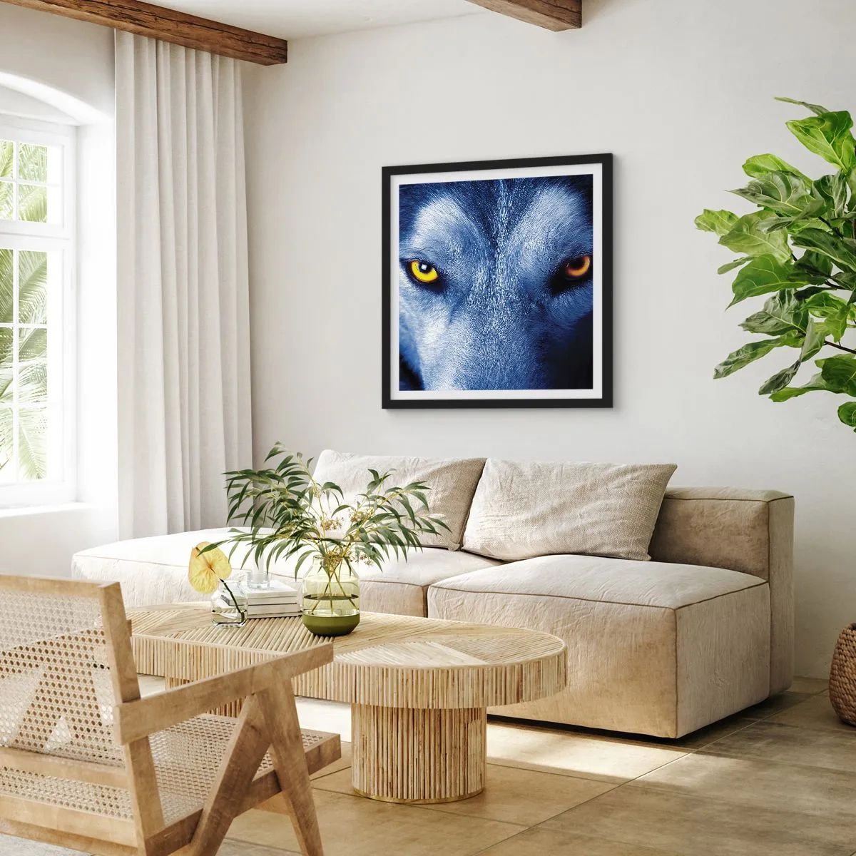 Poster in einem schwarzem Rahmen - Faszinierender Blick - 50x50 cm