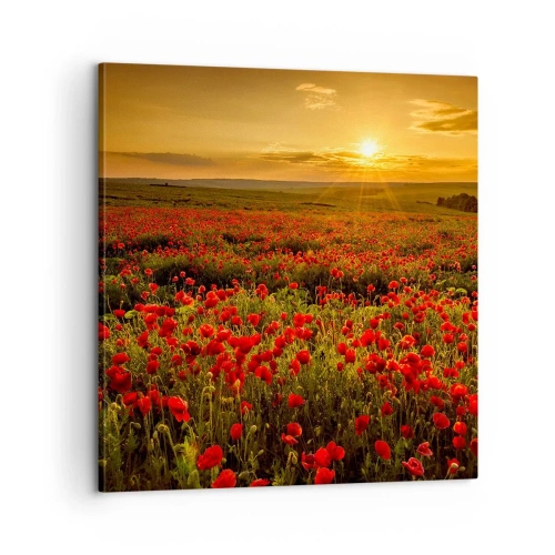 Bild auf Leinwand - Leinwandbild - Unter den Wellen raschelnder Wiesen, unter den Blumen der Flut - 60x60 cm