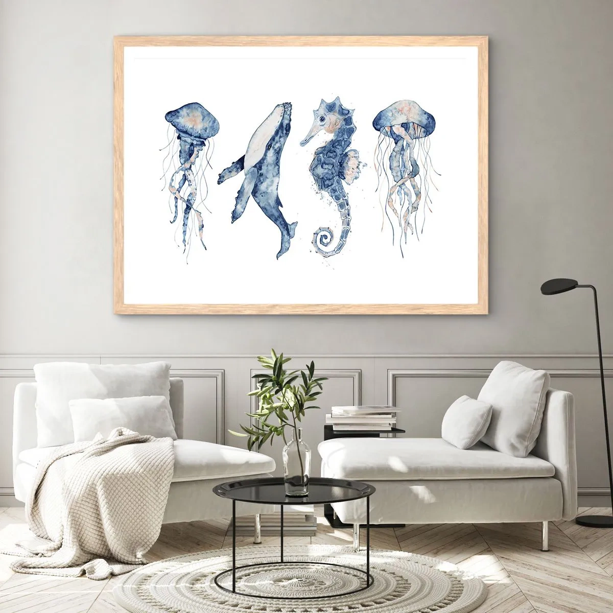 Poster in einem Rahmen aus heller Eiche - Meereswunder - 100x70 cm