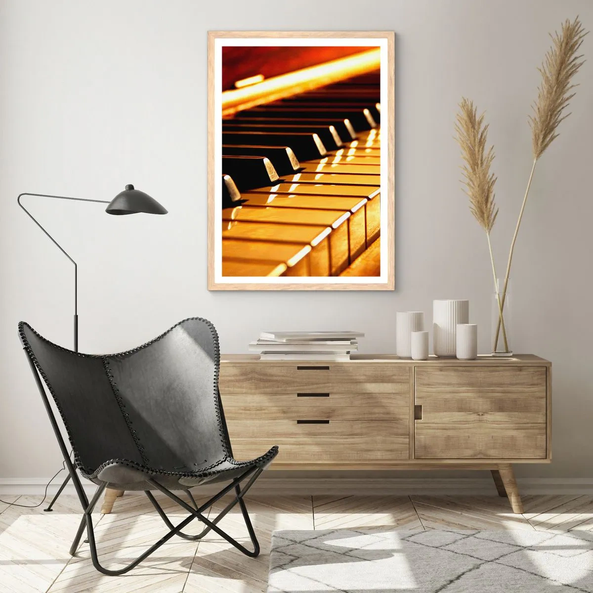 Poster in einem Rahmen aus heller Eiche - Endlose Möglichkeiten - 40x50 cm