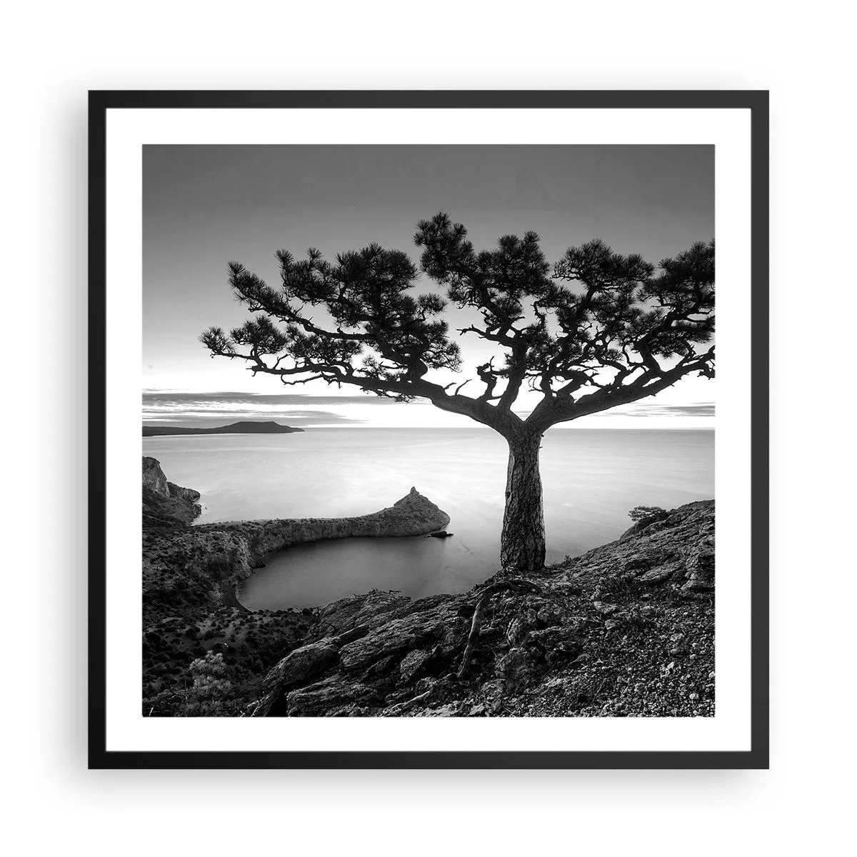 Poster in einem schwarzem Rahmen - Stille bis zum Horizont - 60x60 cm