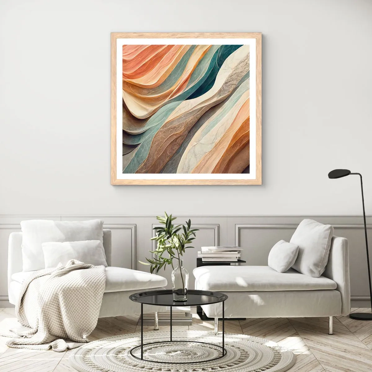 Poster in einem Rahmen aus heller Eiche - Moment vor der Veränderung - 50x50 cm