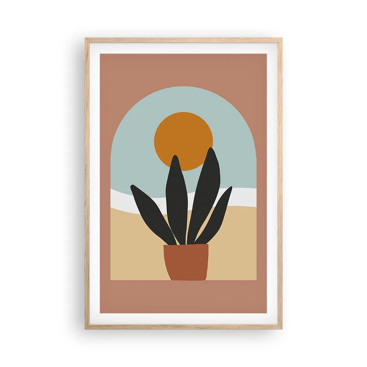 Poster in einem Rahmen aus heller Eiche - Kleine Freuden - 61x91 cm