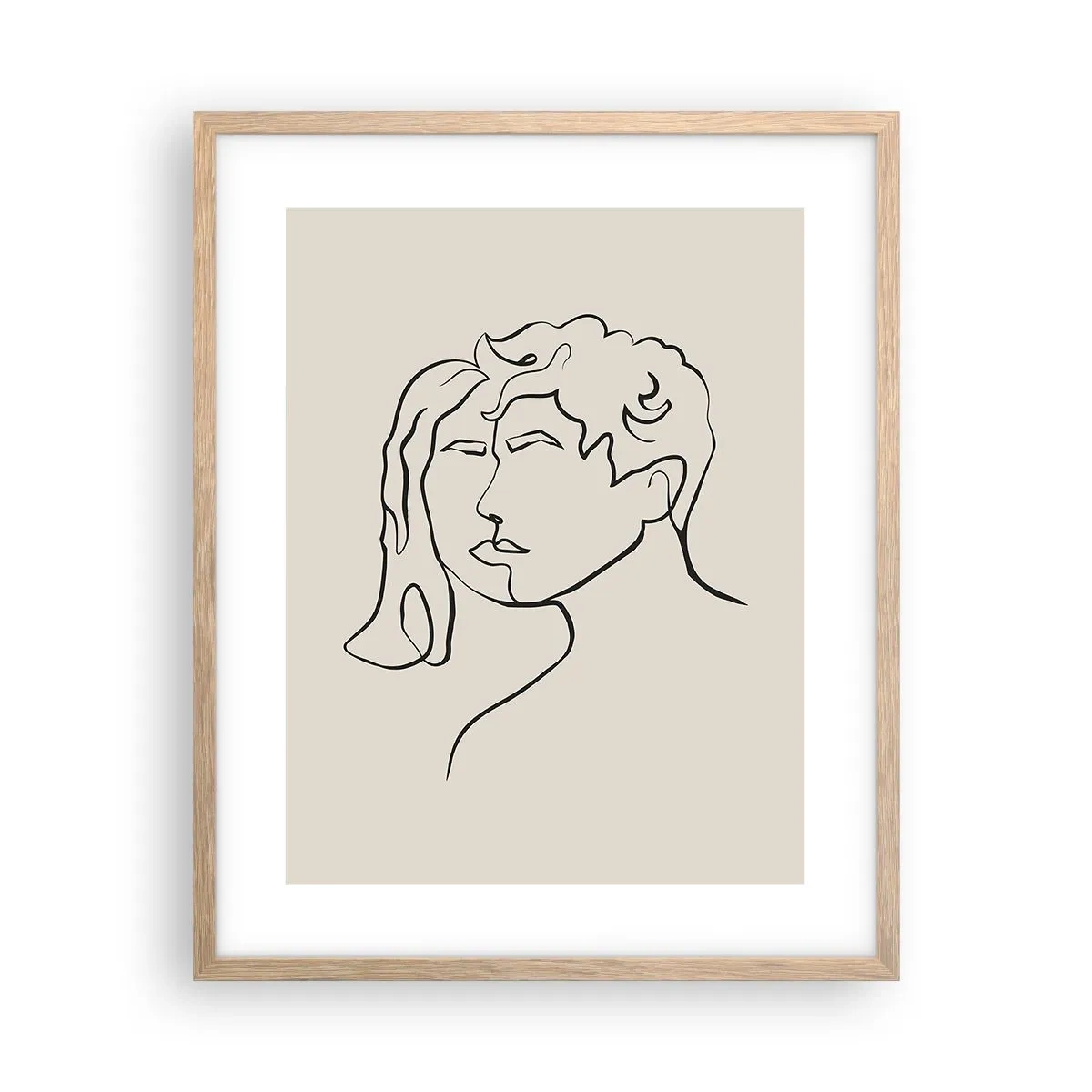 Poster in einem Rahmen aus heller Eiche - Und es wurde Einheit - 40x50 cm