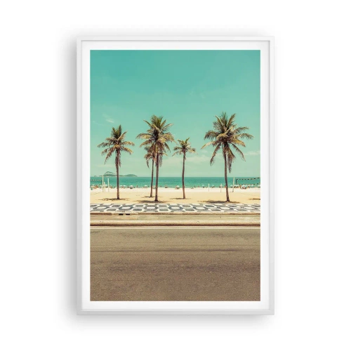 Poster in einem weißen Rahmen - Beim Bewachen des Strandes - 70x100 cm