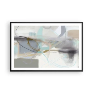 Poster in einem schwarzem Rahmen - Neblige Abstraktion - 91x61 cm