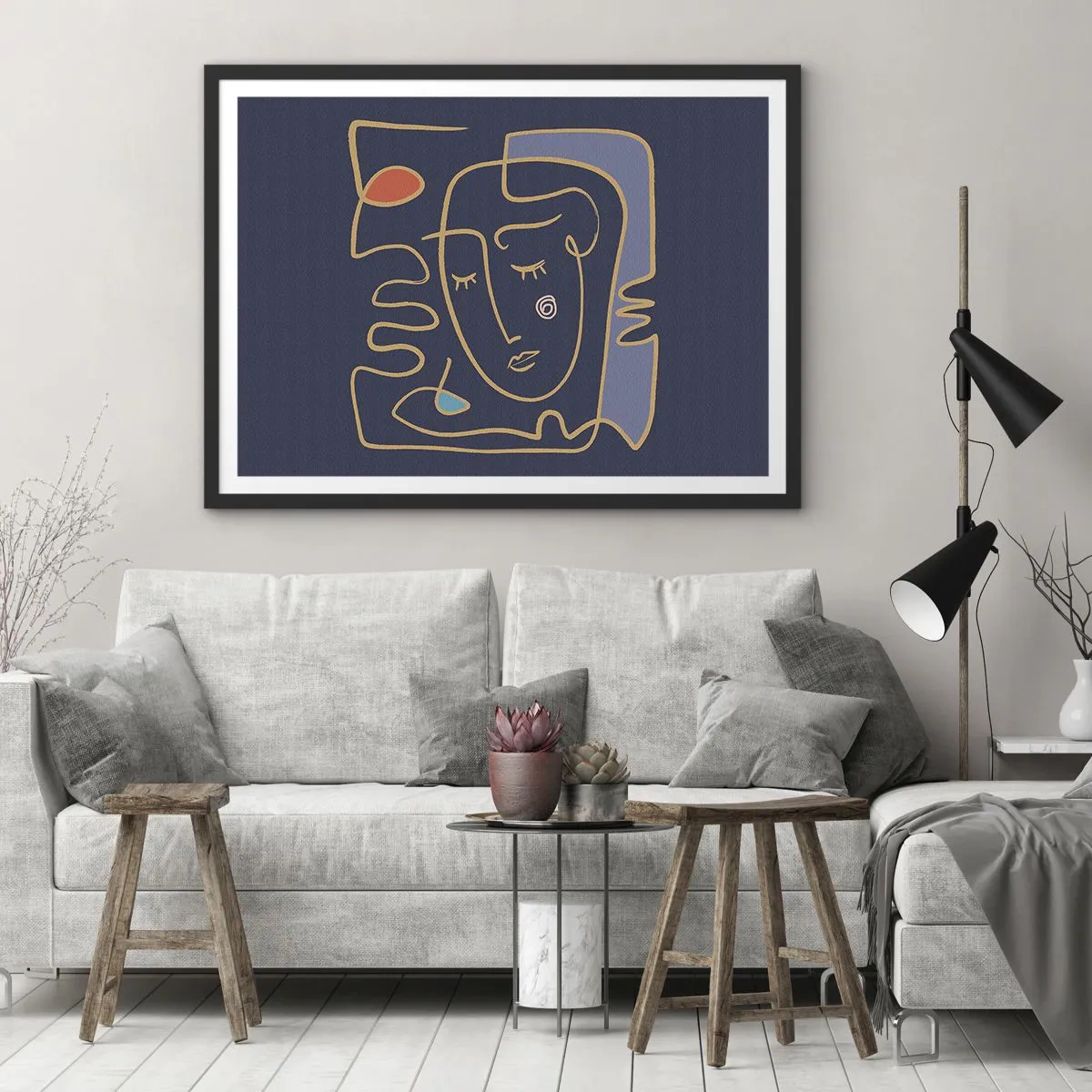 Poster in einem schwarzem Rahmen - In Gedanken - 40x30 cm