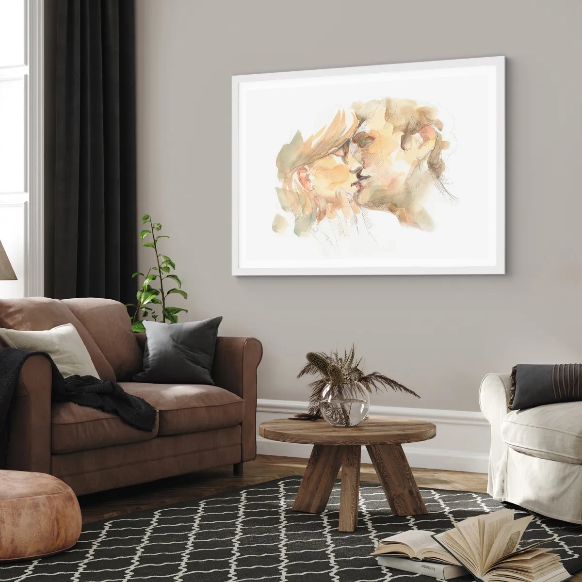 Poster in einem weißen Rahmen - Hälfte gefunden? - 100x70 cm