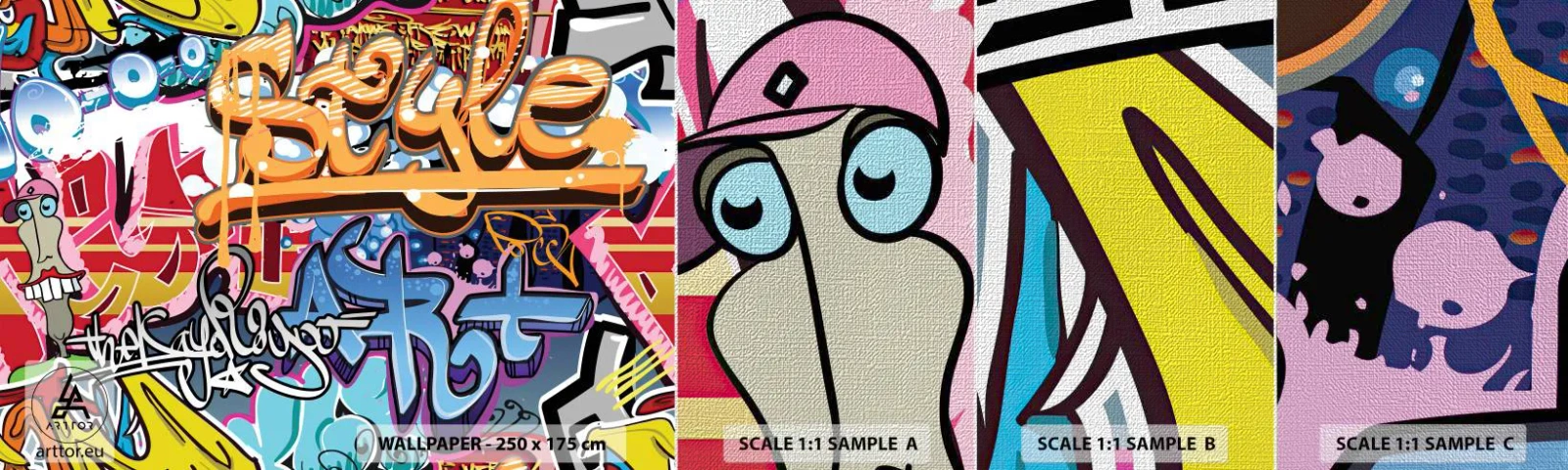 Fototapeten Muster Premium Canvas - Wandbilder, Wandbilder, Wandbilder ... - Graffiti, Stück, Modernes Muster - 100x30 cm