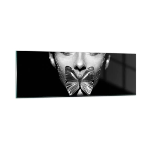 Glasbild - Bild auf glas - Schmetterlingskuss - 90x30 cm