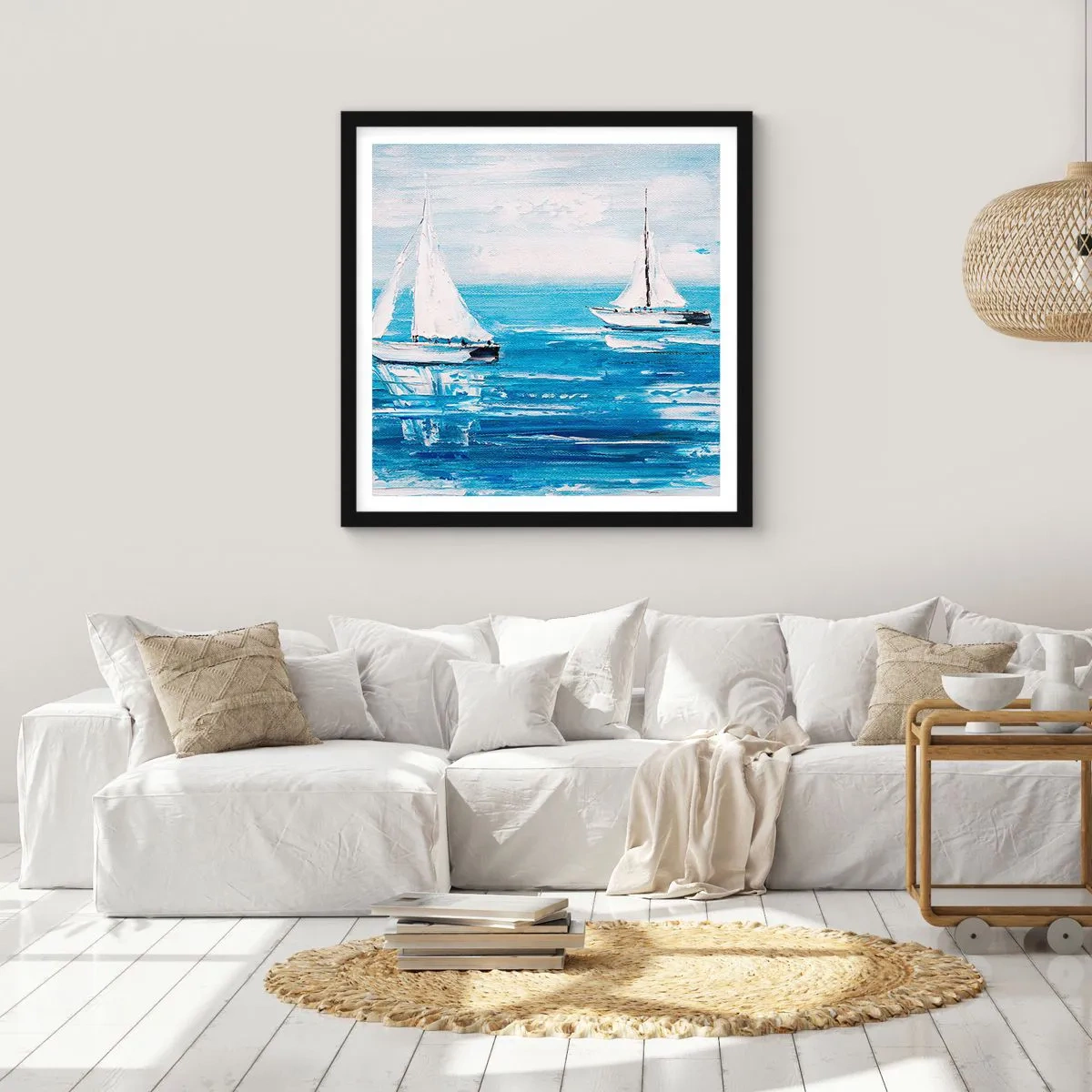 Poster in einem schwarzem Rahmen - Mit Freund an der Seite - 60x60 cm