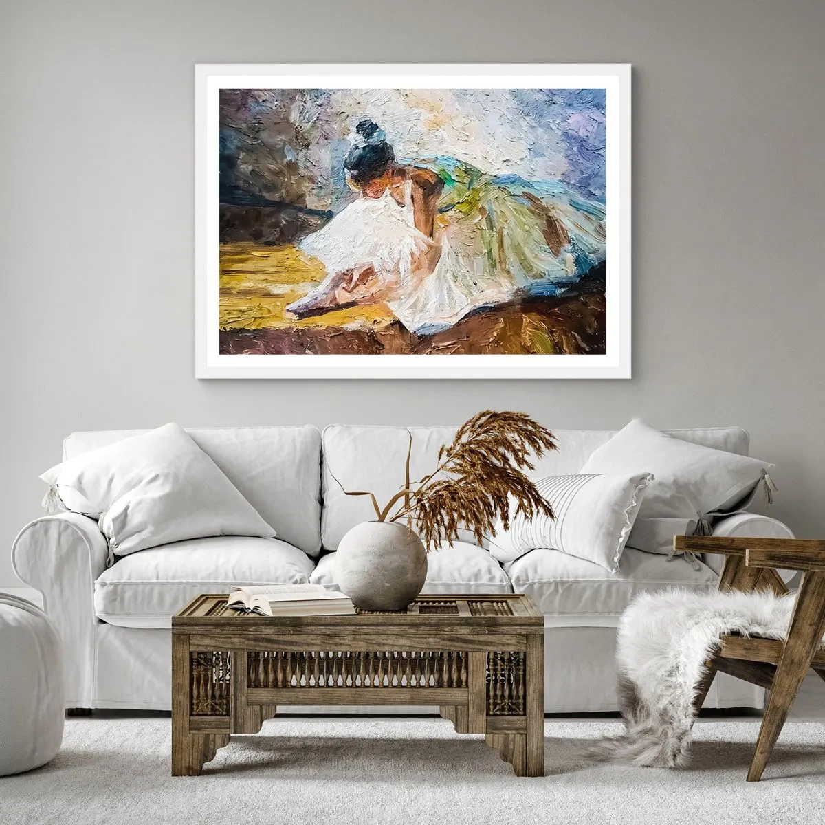 Poster in einem weißen Rahmen - Aus einem Gemälde von Degas - 60x60 cm