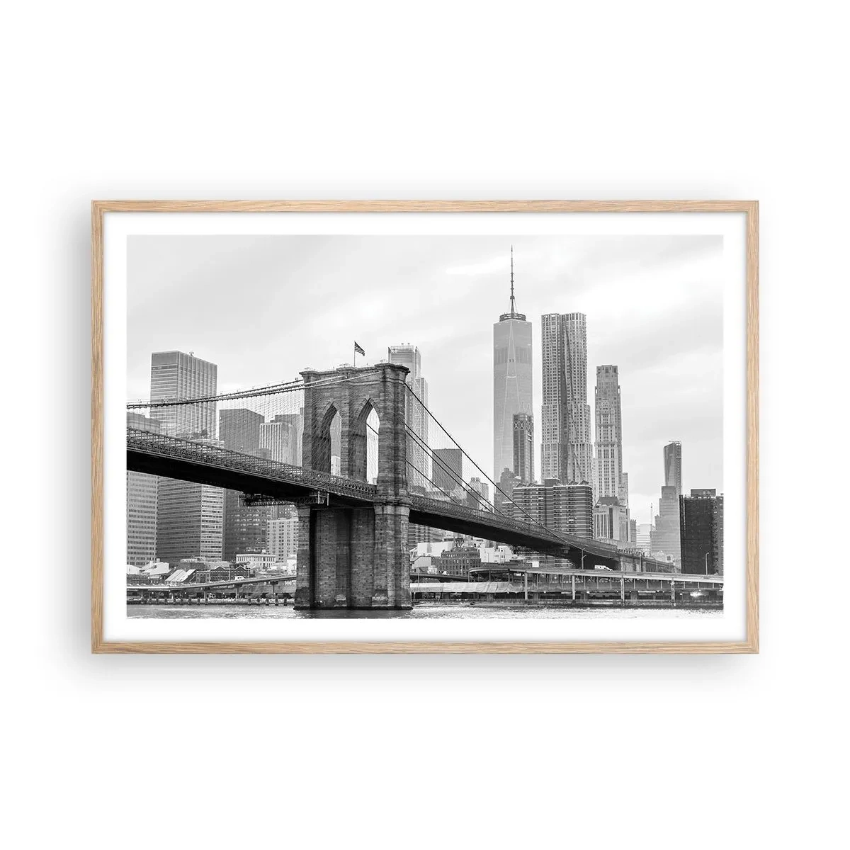 Poster in einem Rahmen aus heller Eiche - New Yorker Atmosphäre - 91x61 cm