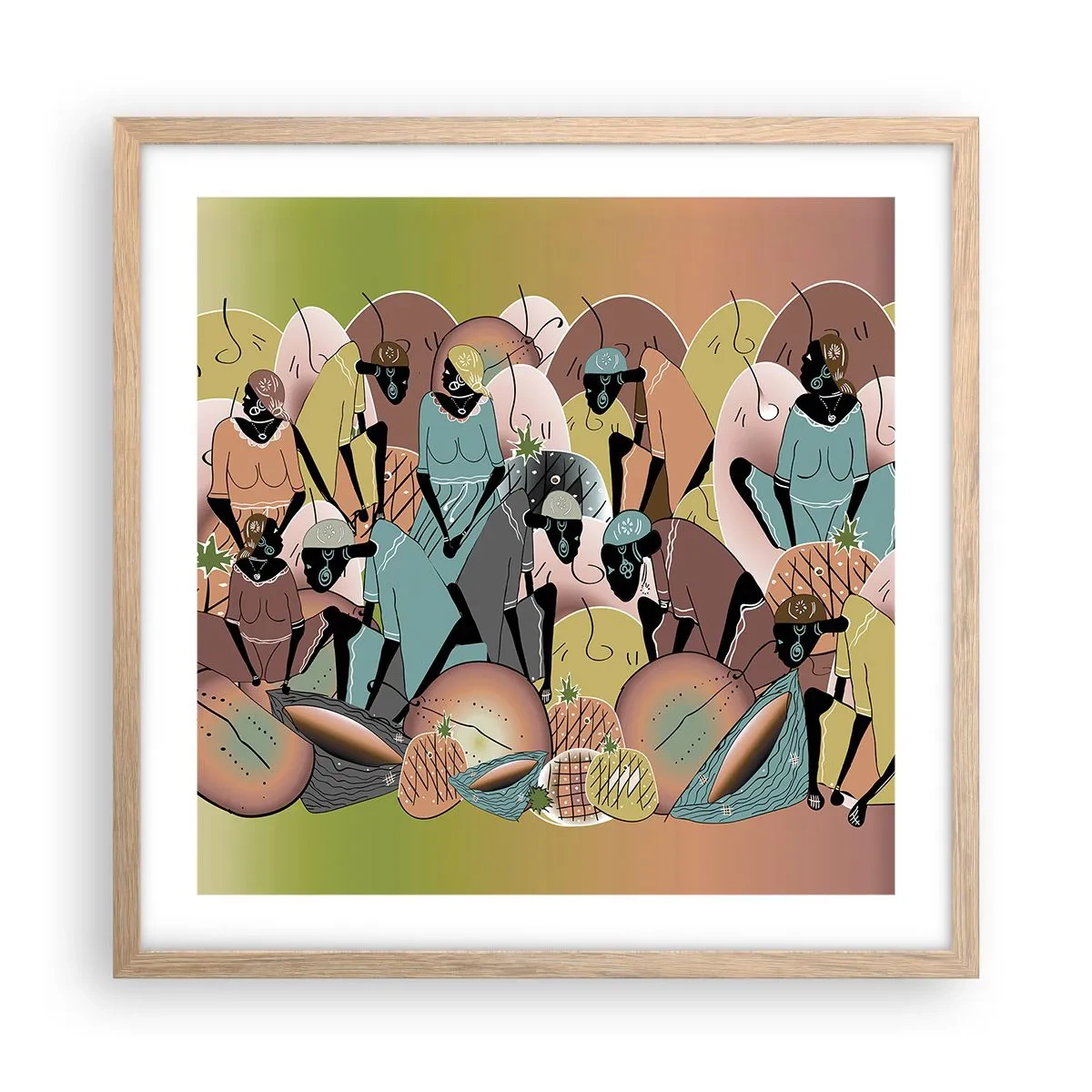 Poster in einem Rahmen aus heller Eiche - Ein toller Urlaub steht bevor - 50x50 cm