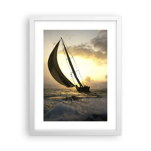 Poster in einem weißen Rahmen - Mit dem Wind und gegen den Wind - 30x40 cm