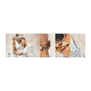 Fototapeten Muster Selbstklebend Deluxe Sticker - Porträt in voller Sonne - Porträt, Boho, Öl - 100x30 cm