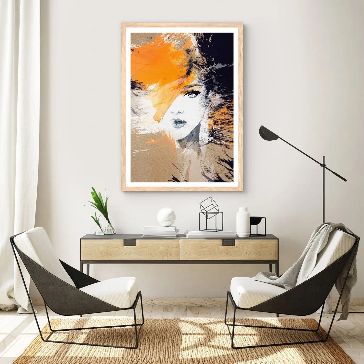 Poster in einem Rahmen aus heller Eiche - Und es ist Licht - 61x91 cm