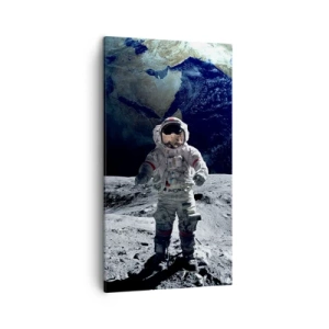 Bild auf Leinwand - Leinwandbild - Grüße vom Mond - 45x80 cm