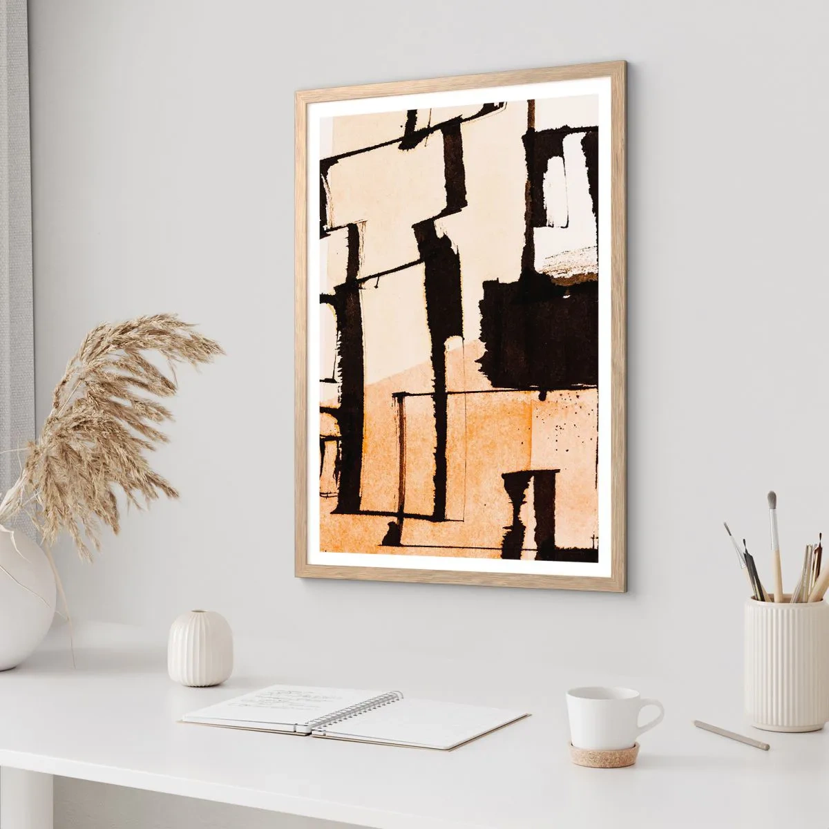 Poster in einem Rahmen aus heller Eiche - Also doch Ordnung - 61x91 cm