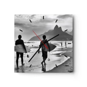 Wanduhr - Glasuhr - Single-Wave-Samba - 40x40 cm