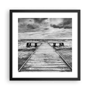 Poster in einem schwarzem Rahmen - Ich warte darauf, dass der Wind wegjagt... - 40x40 cm