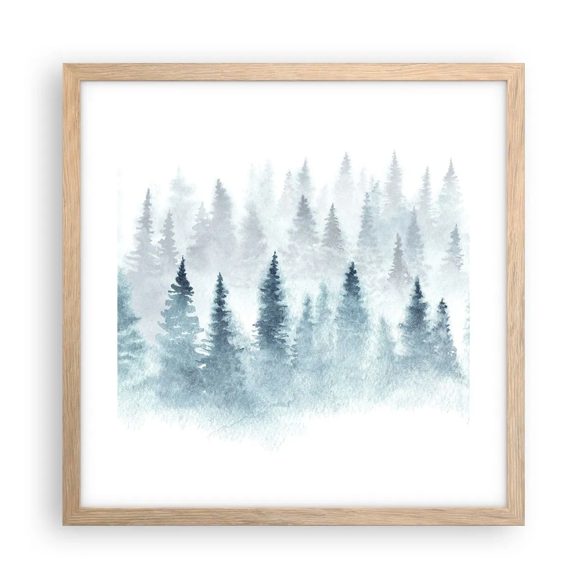 Poster in einem Rahmen aus heller Eiche - In Nebel gehüllt - 40x40 cm