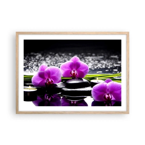 Poster in einem Rahmen aus heller Eiche - In Ruhe ertrinken - 70x50 cm