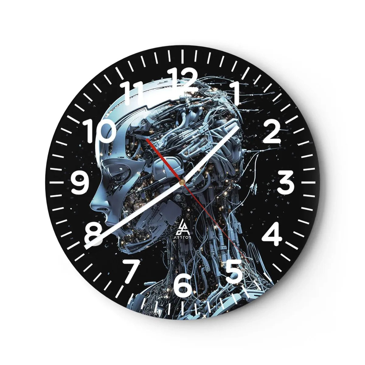Wanduhr - Glasuhr - Technologie ist eine Frau - 40x40 cm