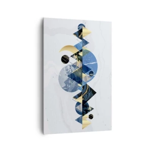 Bild auf Leinwand - Leinwandbild - Abstrakte geometrische Muster mit Bergmotiven - 80x120cm - Geometrische Landschaft - Moderne Wanddekoration für Wohnzimmer und Schlafzimmer ARTTOR