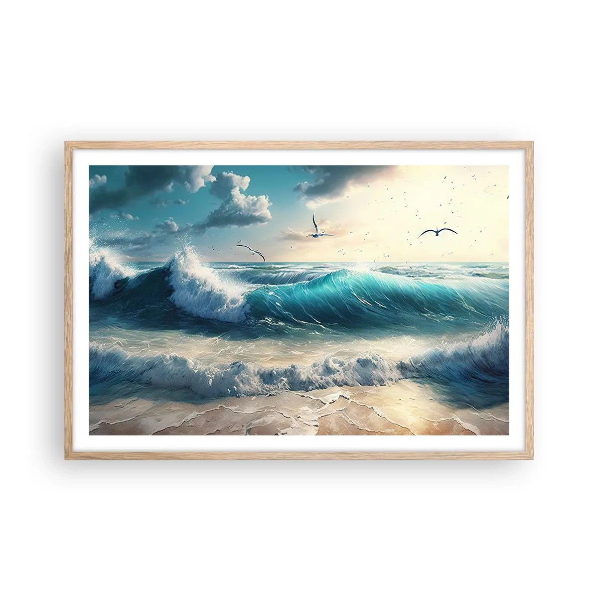 Poster in einem Rahmen aus heller Eiche - Es summt nur für dich - 91x61 cm