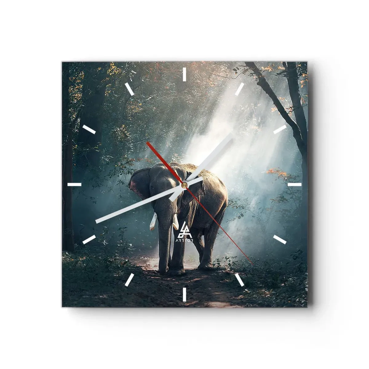 Wanduhr - Glasuhr - Ein gemütlicher Spaziergang - 40x40 cm