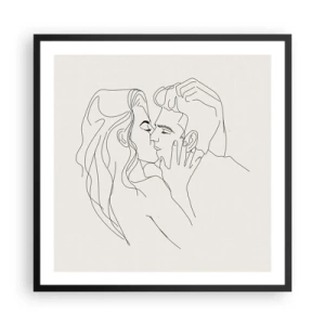 Poster in einem schwarzem Rahmen - Verstrickt im Gefühl - 60x60 cm