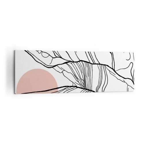 Bild auf Leinwand - Leinwandbild - Minimalistische Linien mit geometrischem Akzent - 160x50cm - In einem Netz aus Zweigen - Moderne Wanddekoration für Wohnzimmer und Schlafzimmer ARTTOR