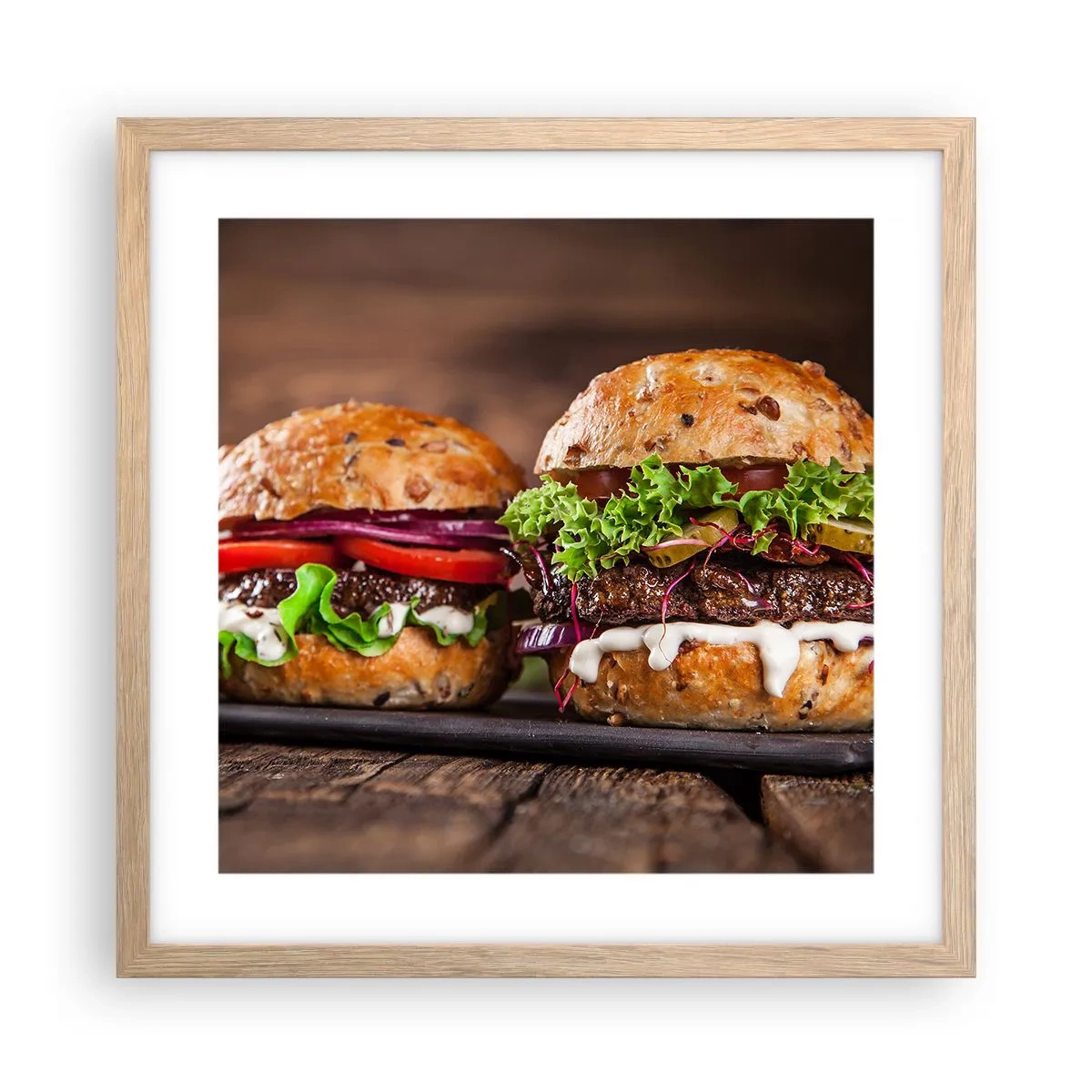 Poster in einem Rahmen aus heller Eiche - Amerikanischer Traum - 40x40 cm