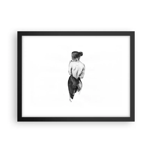 Poster in einem schwarzem Rahmen - Bei ihr verschwindet die Welt - 40x30 cm