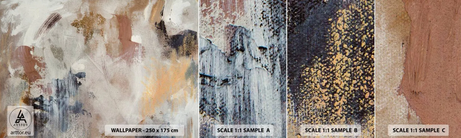 Fototapeten Muster Selbstklebend Deluxe Sticker - Neblige Abstraktion - Stück, Abstraktion, Minimalismus - 100x30 cm