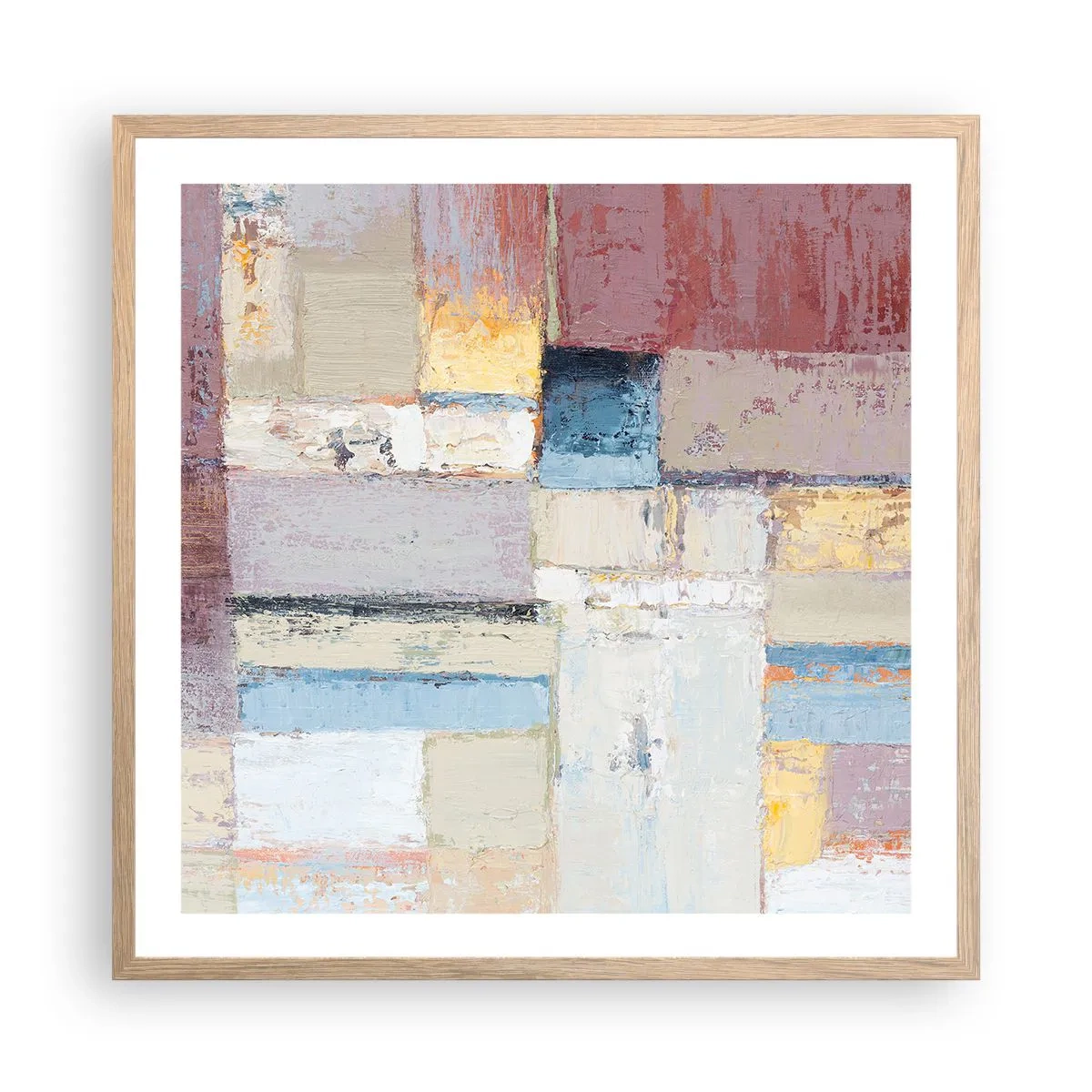 Poster in einem Rahmen aus heller Eiche - Ruhe der Geometrie - 60x60 cm