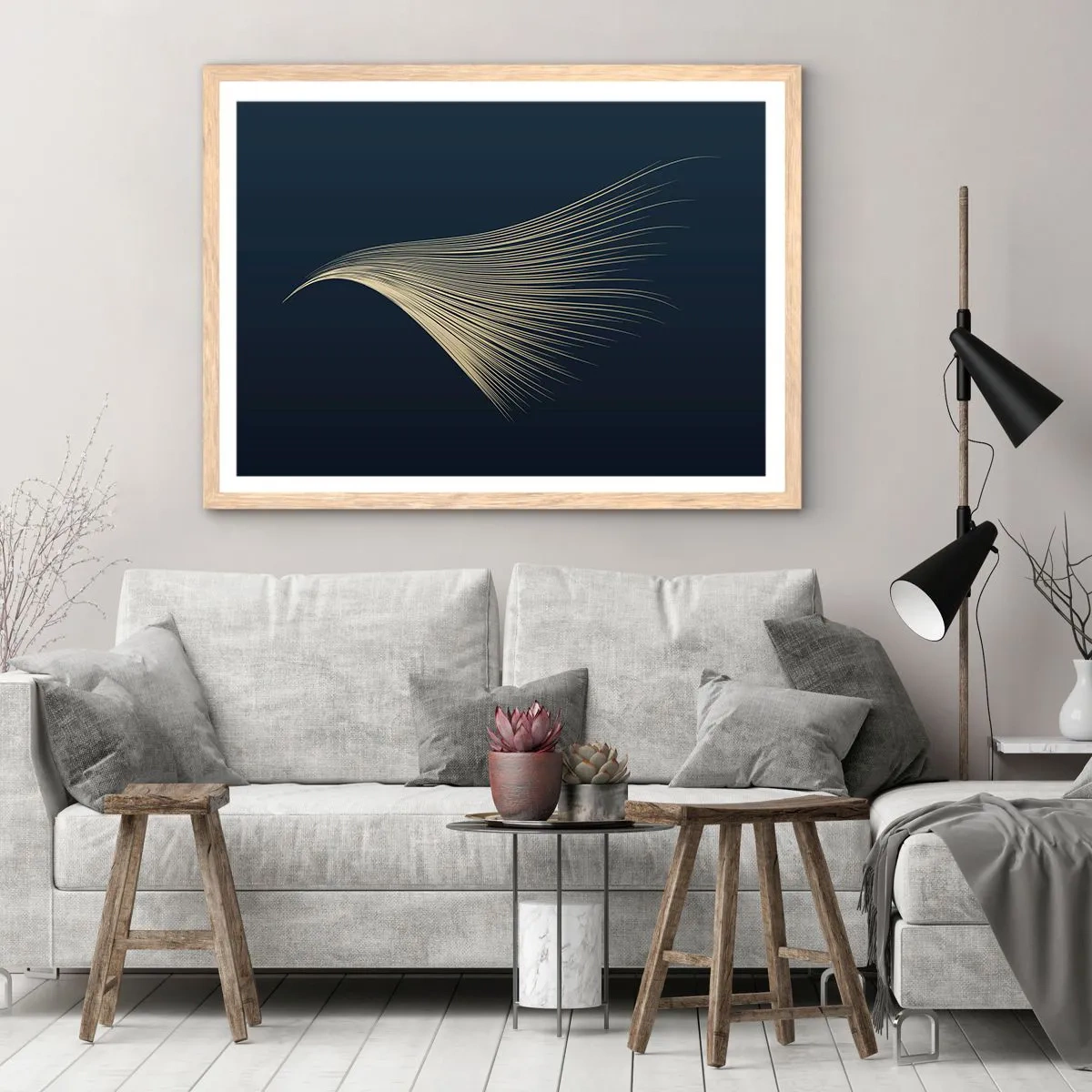 Poster in einem Rahmen aus heller Eiche - Wie das Haar eines Engels - 91x61 cm