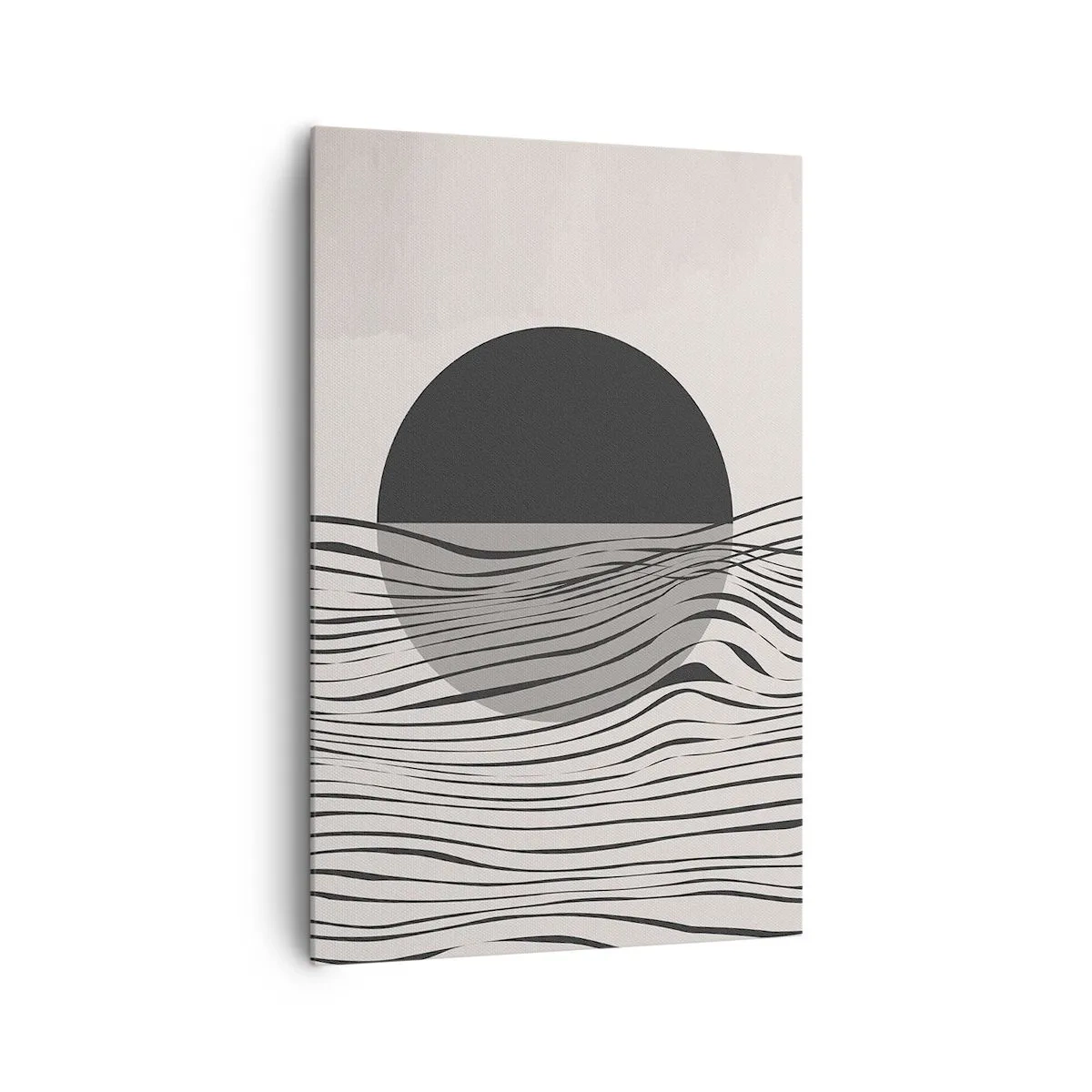 Bild auf Leinwand - Leinwandbild - Abstrakte Linien und geometrische Formen in gedeckten Farben - 80x120cm - Halbe Komposition - Moderne Wanddekoration für Wohnzimmer und Schlafzimmer ARTTOR